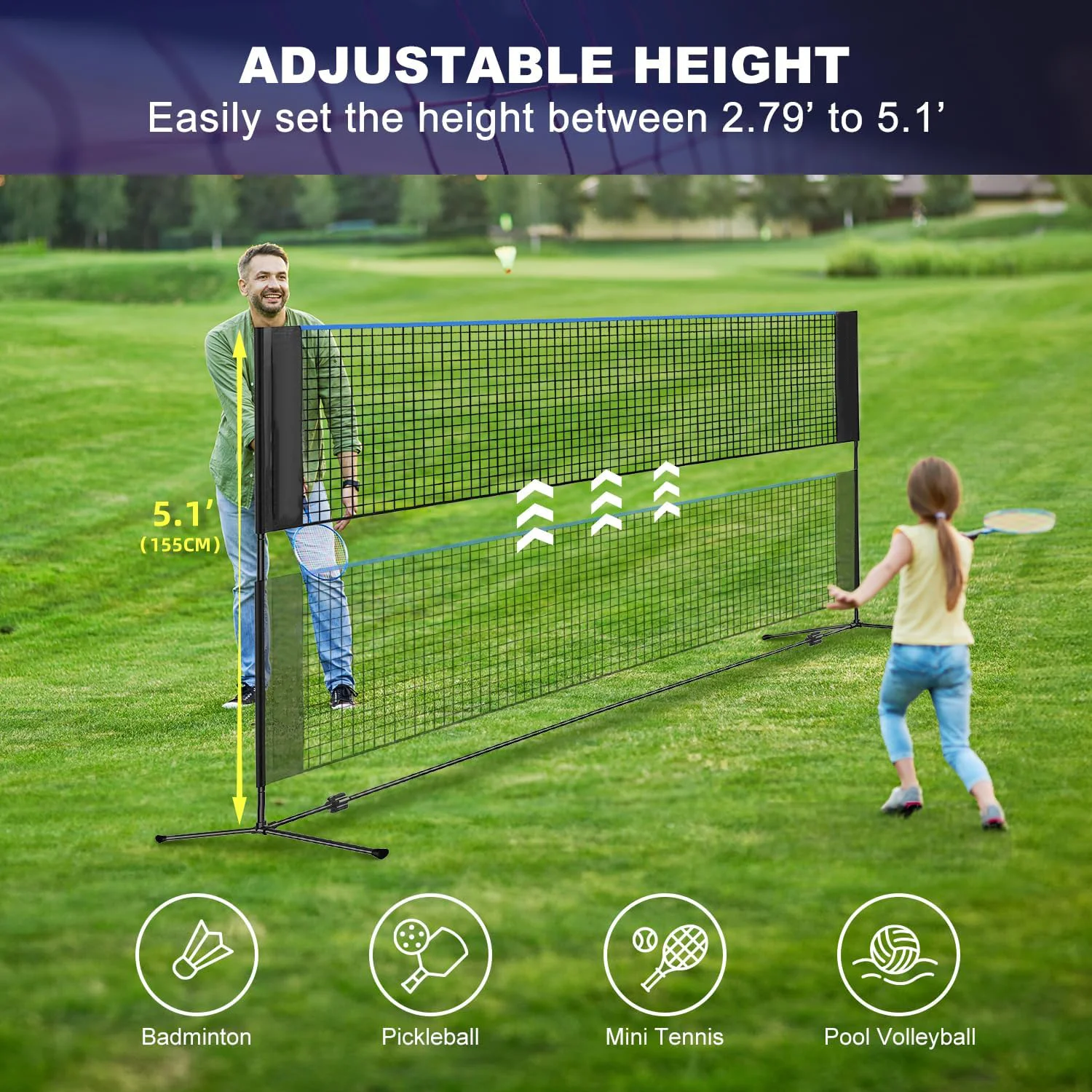 Height Steel 10FT Multi Sport  - Badminton Net ulasan dan harga