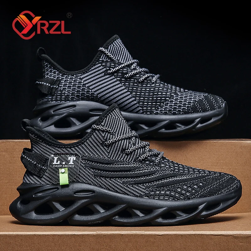 YRZL Men Sports Running Black  - Badminton Shoes ulasan dan harga